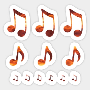 Orange Sky Music Notes Sticker